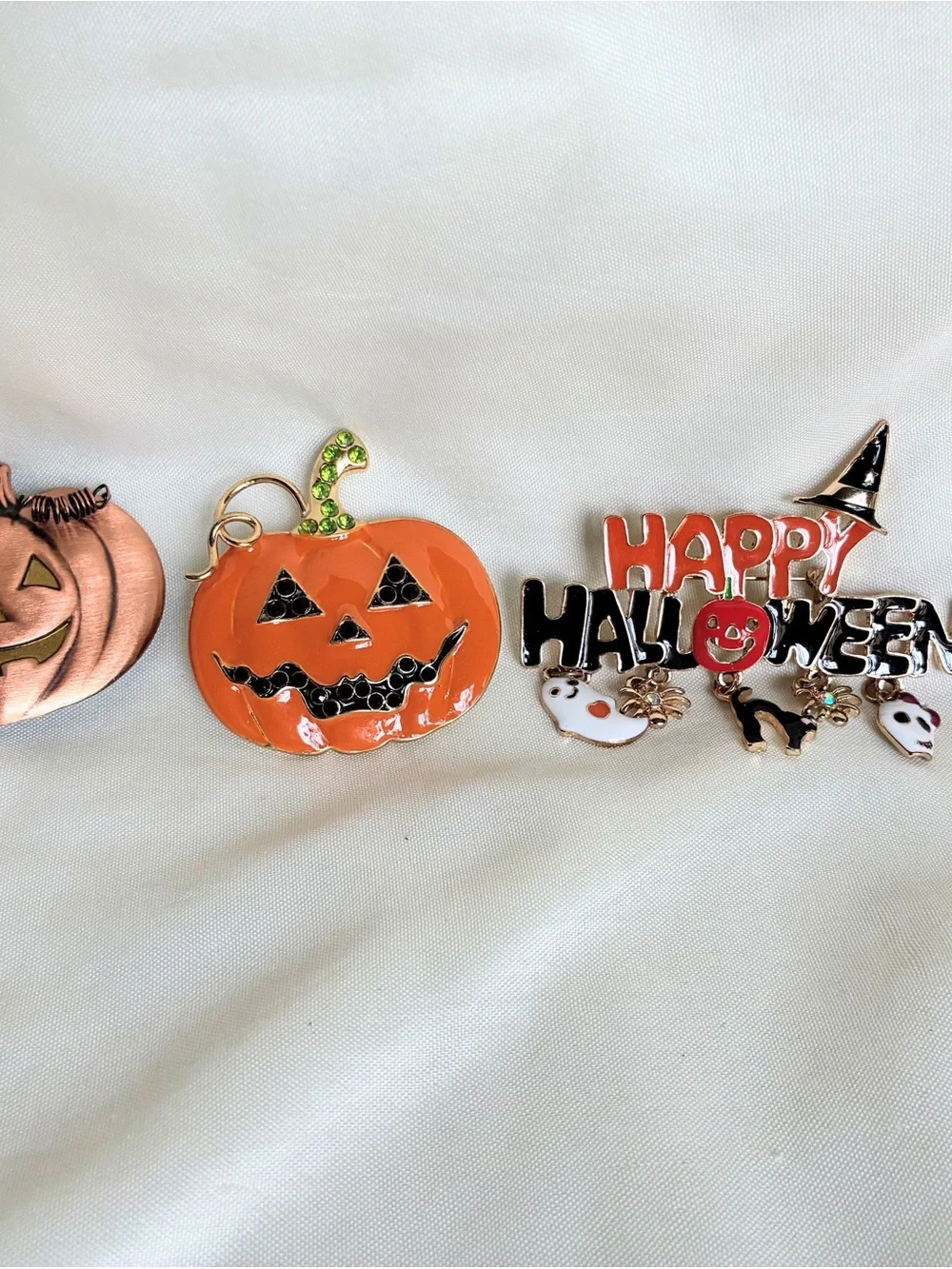 Halloween Pumpkin Pin Lot - Orange, Copper, Black